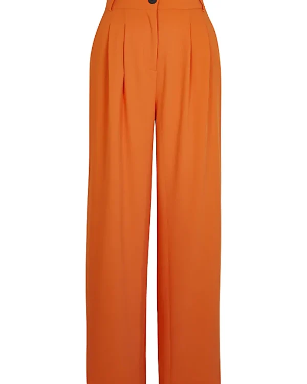 Orange wide leg trousers