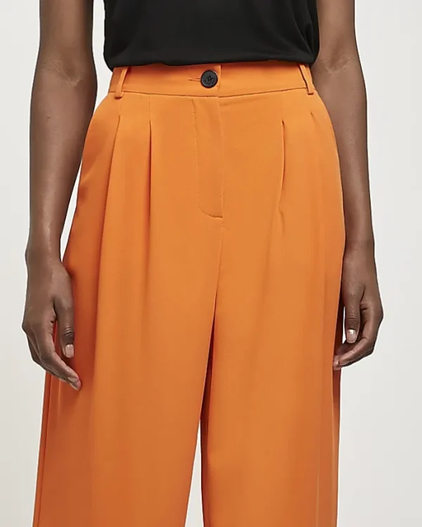 Orange wide leg trousers