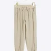 Petite beige lyocell elasticated joggers