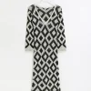 Petite black diamond stitch beach maxi dress