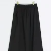 Petite black elasticated waist maxi skirt