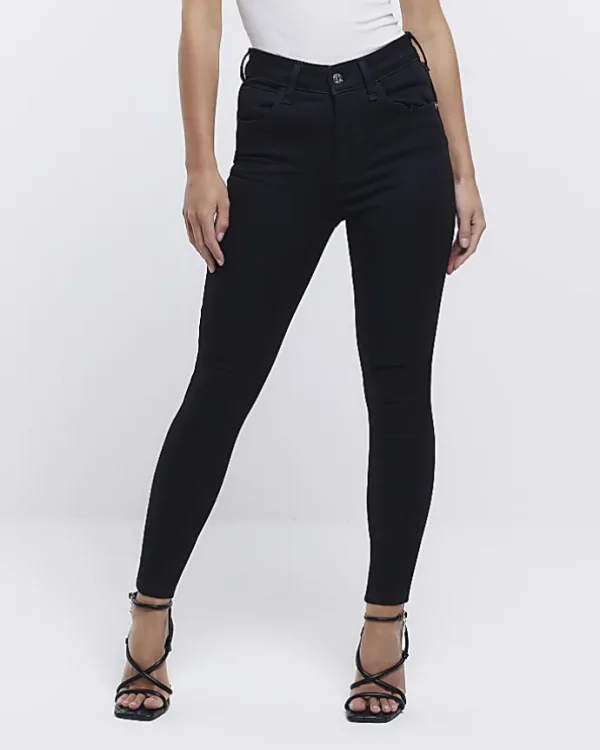 Petite Black High Waisted Skinny Jeans