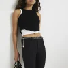 Petite black skinny fit trousers