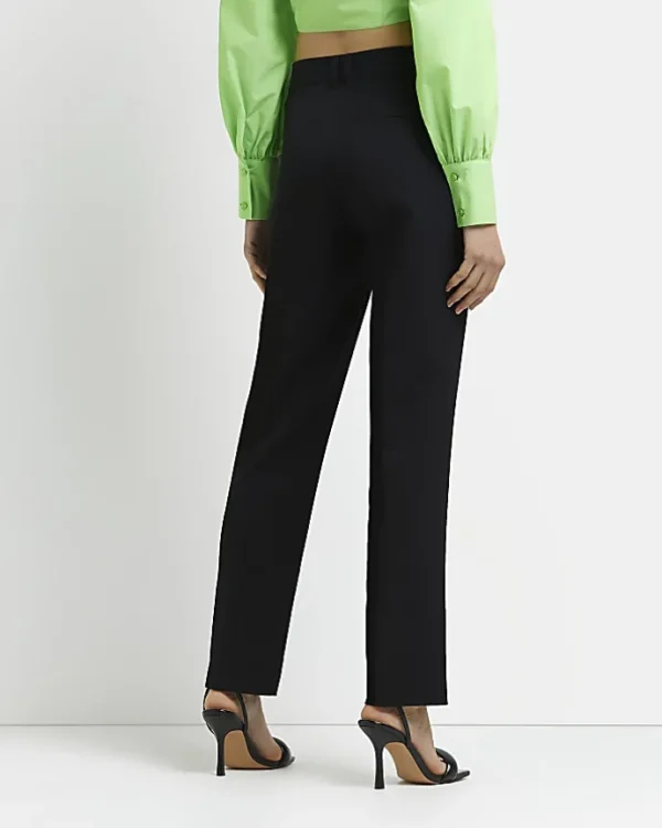 Petite Black Split Side Trousers