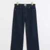 Petite blue high waisted straight jeans