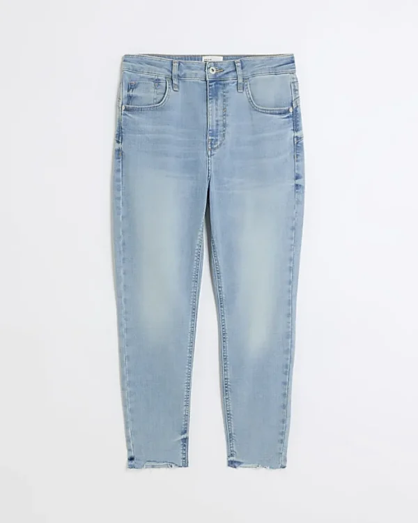 Petite blue high waisted bum sculpt jeans