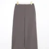 Petite grey stitched wide leg trousers