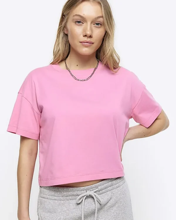 Petite pink boxy t-shirt