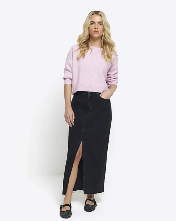 Petite pink crop jumper