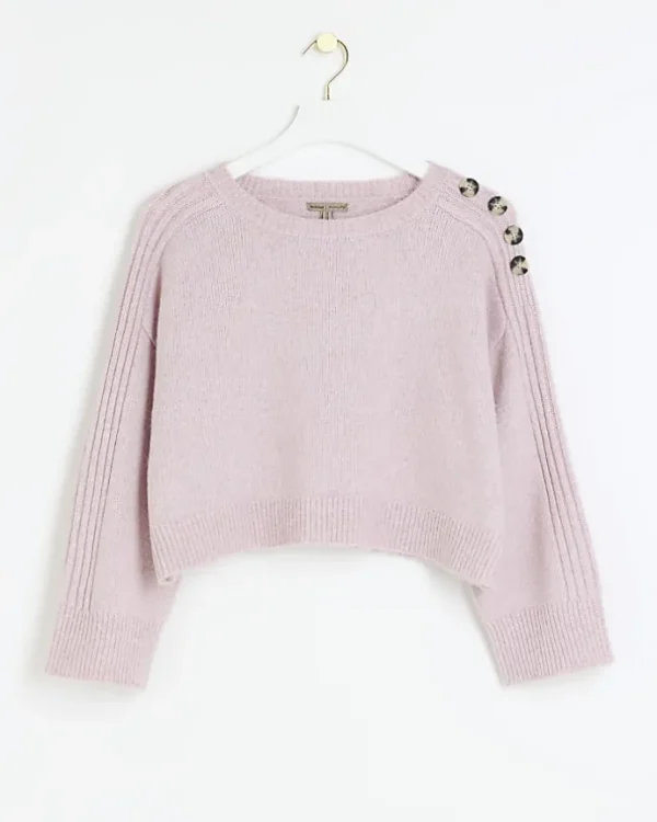 Petite pink crop jumper