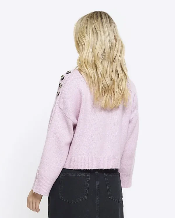 Petite pink crop jumper