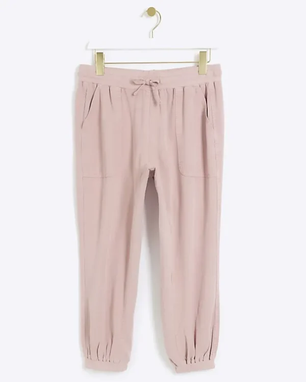 Petite pink lyocell cuffed joggers