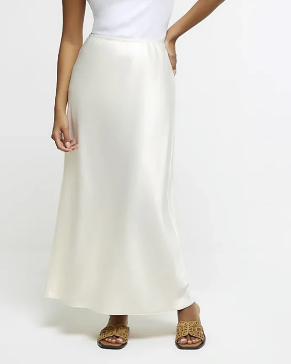 Petite stone satin maxi skirt