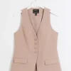 Pink button up longline waistcoat