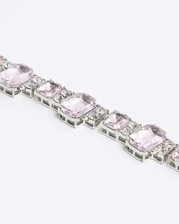 Pink diamante collar necklace