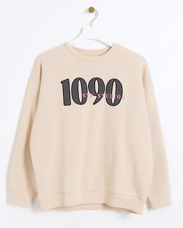 Pink embroidered sweatshirt