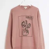 Pink floral graphic sweatshirt