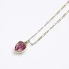 Pink heart stone necklace