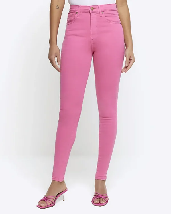 Pink high waisted bum sculpt jeggings