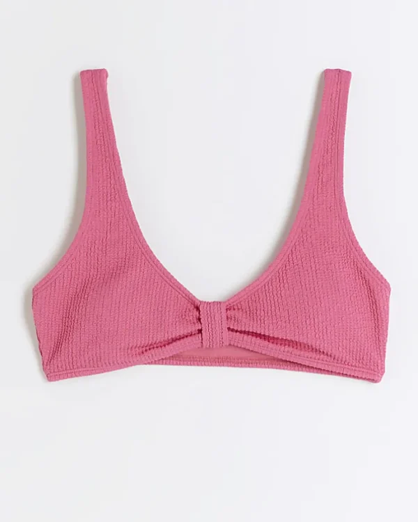 Pink knot cami bikini top