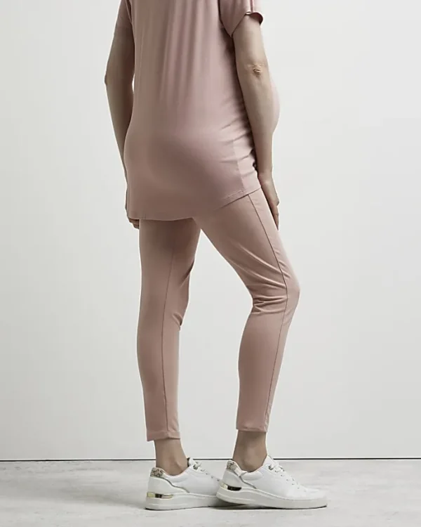 Pink maternity leggings