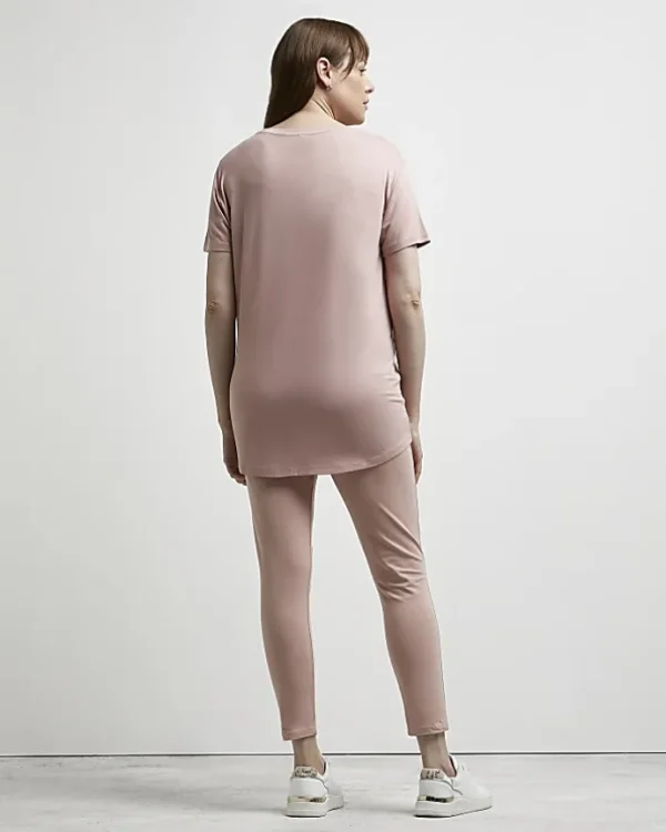 Pink oversized maternity t-shirt