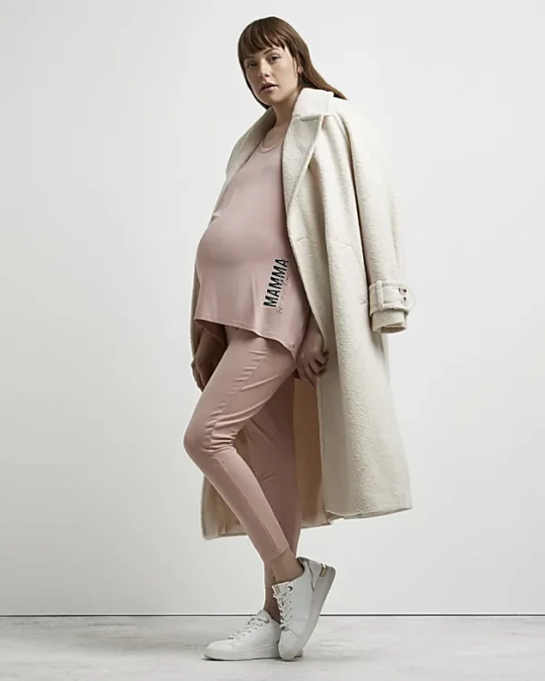 Pink oversized maternity t-shirt