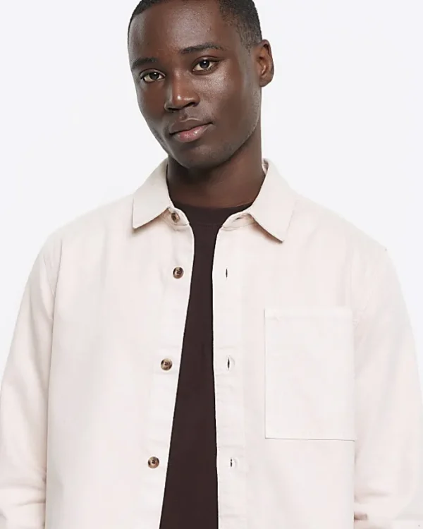 Pink regular fit chest pocket shirt