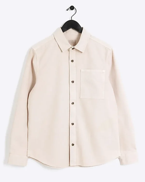 Pink regular fit chest pocket shirt