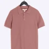 Pink slim fit textured knit polo