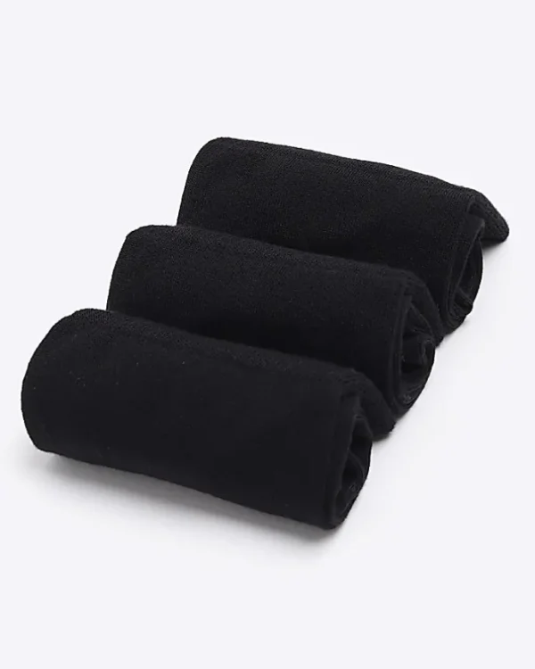 3PK black bamboo ankle socks