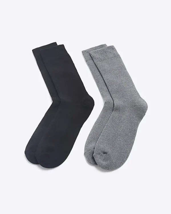 2PK Black boot socks