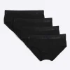 4PK black cotton stretch briefs