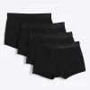 4PK black cotton stretch trunks