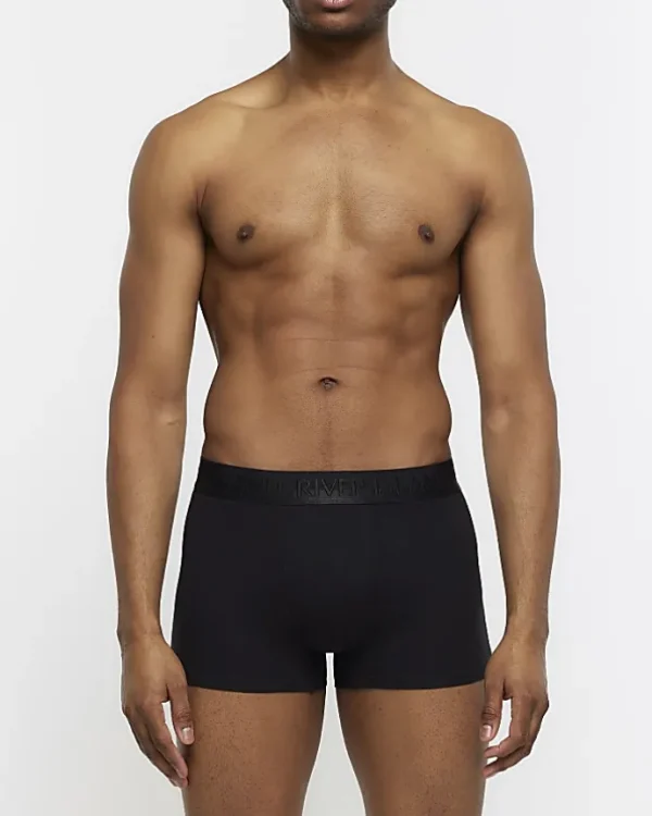 4PK black cotton stretch trunks