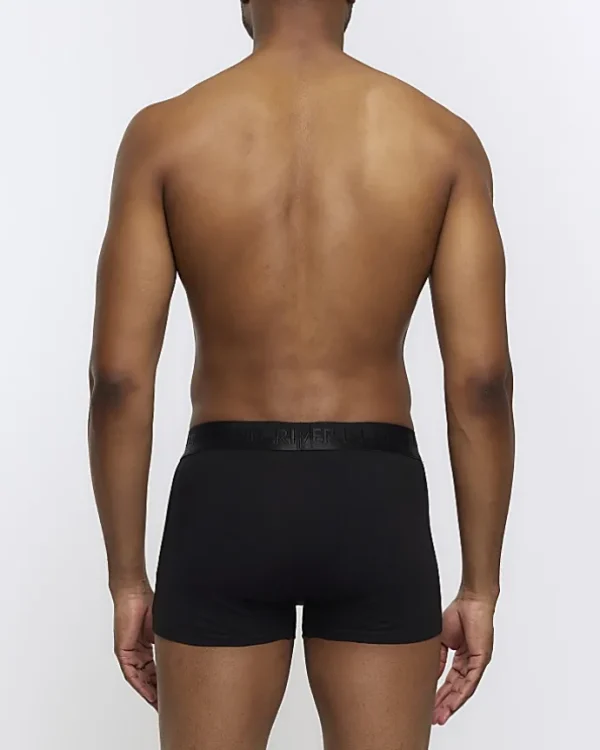 4PK black cotton stretch trunks