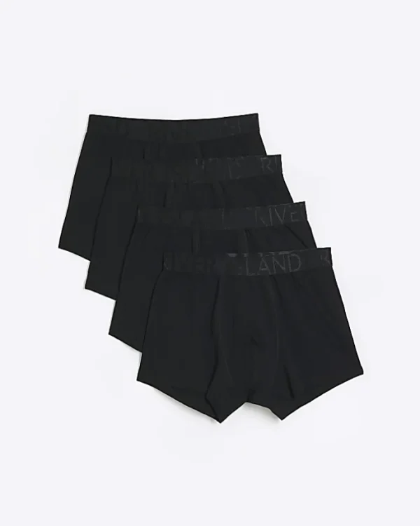 4PK Black cotton stretch Trunks