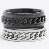 2PK black stainless steel chain rings