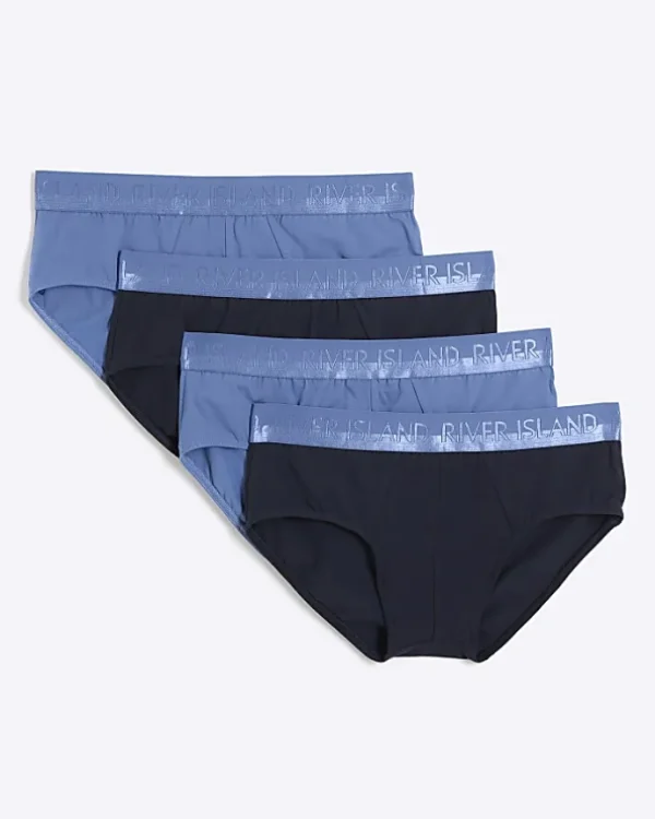 4PK blue cotton stretch RI briefs