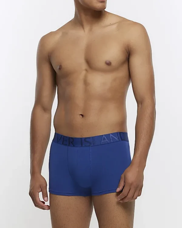 4PK Blue cotton stretch trunks