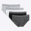 4PK grey cotton stretch briefs