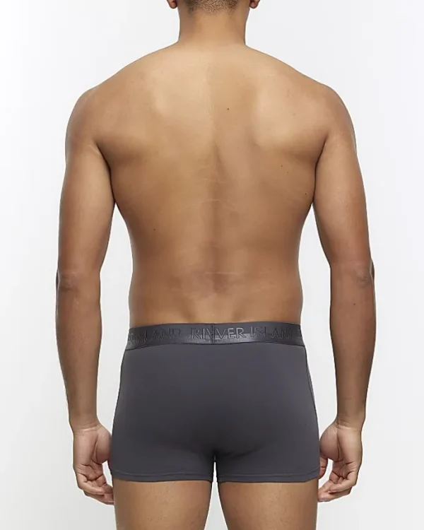 4PK grey cotton stretch trunks