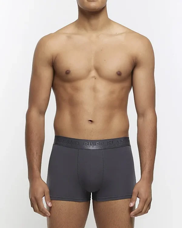 4PK grey cotton stretch trunks