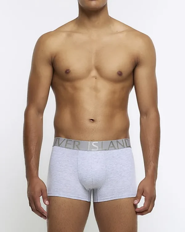 4PK Grey RI cotton stretch trunks