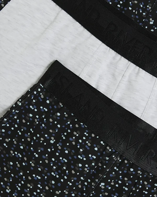 4PK grey spot cotton stretch trunks