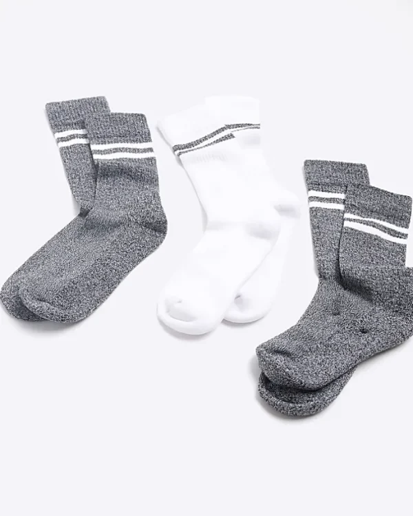 3PK Grey tube socks