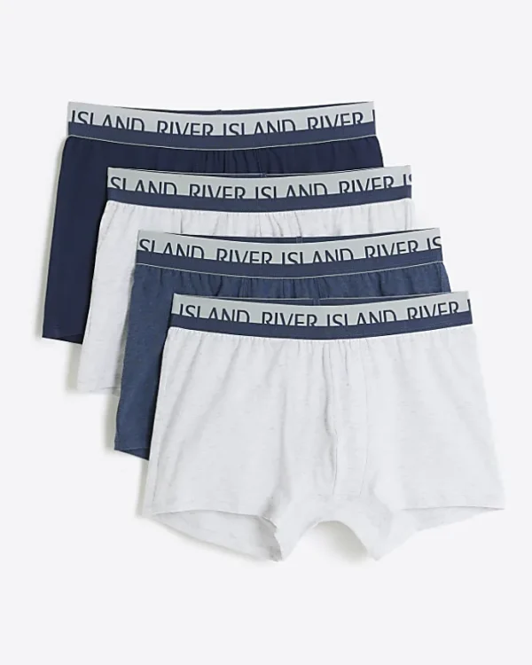 4PK Navy Cotton Stretch RI trunks