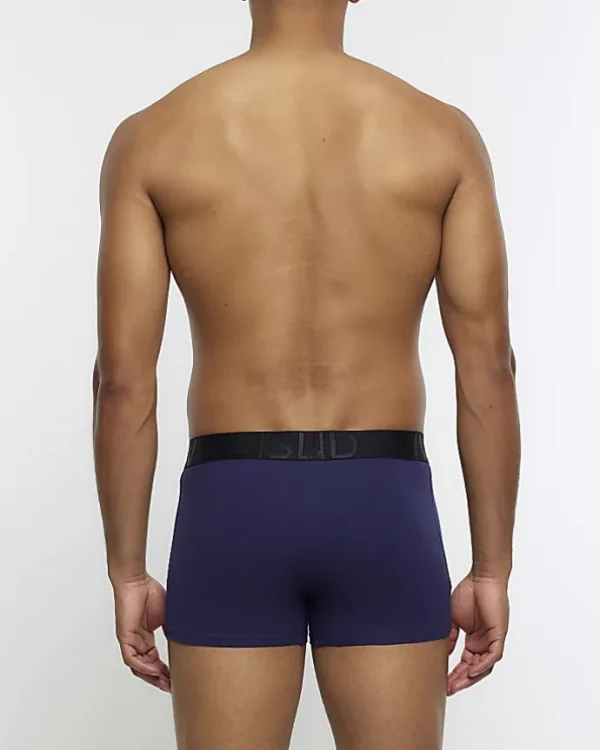 4PK Navy cotton stretch trunks