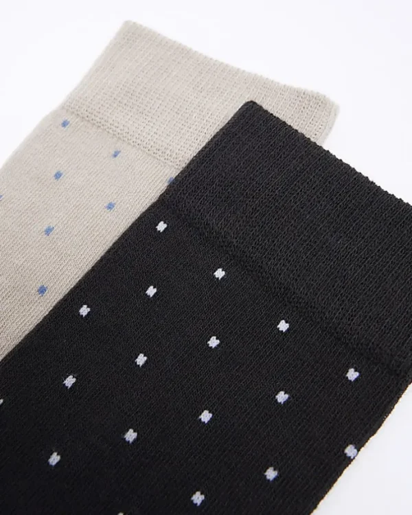 5PK Navy spot ankle socks