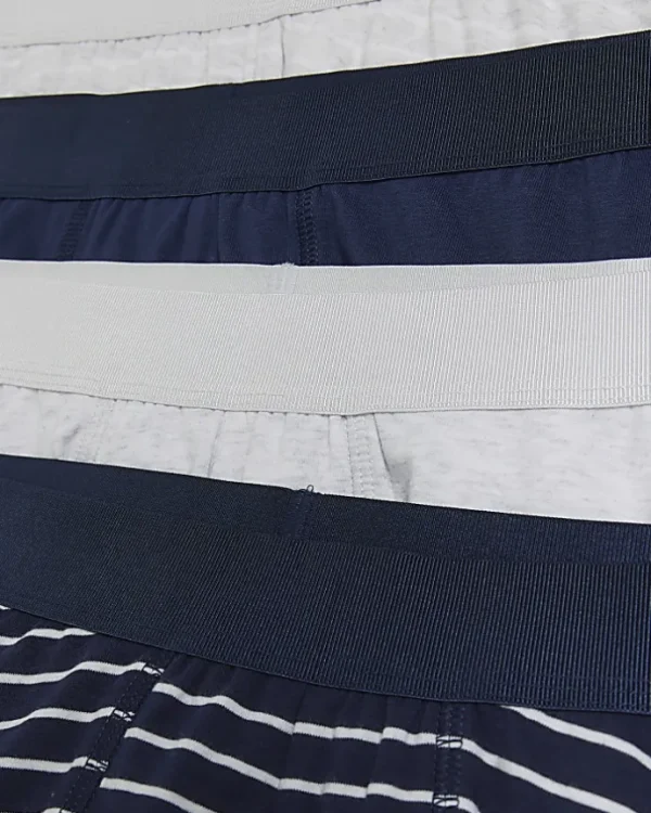 4PK Navy stripe Cotton Stretch trunks